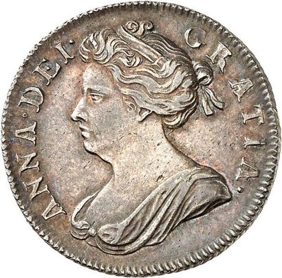 null ANNE (1702-1714). Shilling d'argent frappé en 1702 avant l'union avec l'Écosse....
