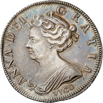 null ANNE (1702-1714). Shilling en argent 1703. 5,91 g. Son buste drapé à gauche....