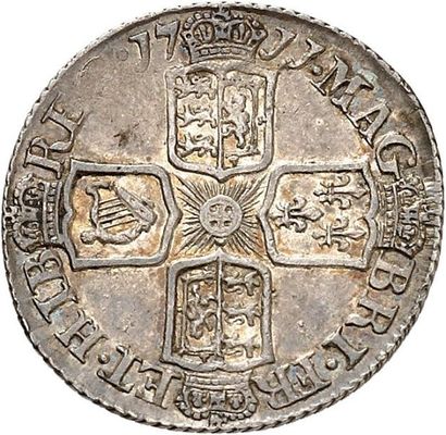 null ANNE (1702-1714). Sixpence d'argent frappé en 1711 après l'union avec l'Écosse....