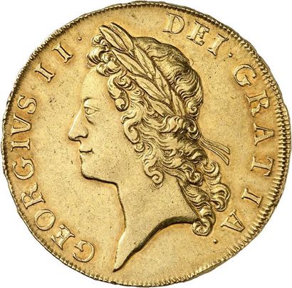 null GEORGE II (1727-1760). Cinq Guinées en or 1729. TERTIO sur tranche. 41,79 g....