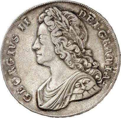 null GEORGE II (1727-1760). Couronne en argent 1739. DVODECIMO sur tranche. 30,05...