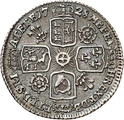 null °GEORGE II (1727-1760). Sixpence en argent 1728. 2,95 g. Son buste jeune lauré...