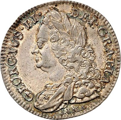 null GEORGE II (1727-1760). Demi couronne en argent 1746. DECIMO NONO sur tranche....