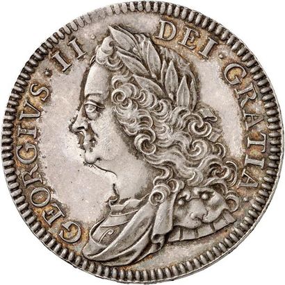 null °GEORGE II (1727-1760). Demi couronne en argent 1746. VICESIMO sur tranche....