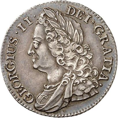 null GEORGE II (1727-1760). Shilling en argent 1743. 6,03 g. Son buste âgé lauré...