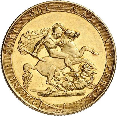 null GEORGE III (1760-1820). Souverain 1820. Date large avec 2 ouvert. 7,97 g. Sa...