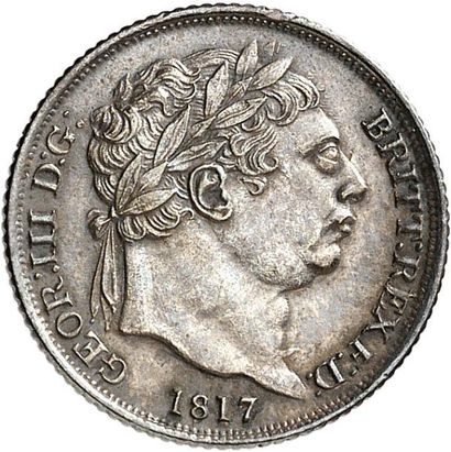 null GEORGE III (1760-1820). Sixpence 1817. 2,81 g. Sa tête laurée à droite, petite...
