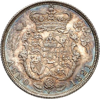 null GEORGE IV (1820-1830). Shilling en argent 1821. 1er revers. 5,67 g. Sa tête...