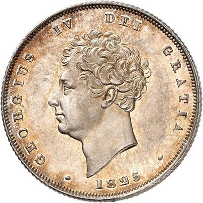 null GEORGE IV (1820-1830). Shilling en argent 1825. 3ème revers. 5,68 g. Sa tête...