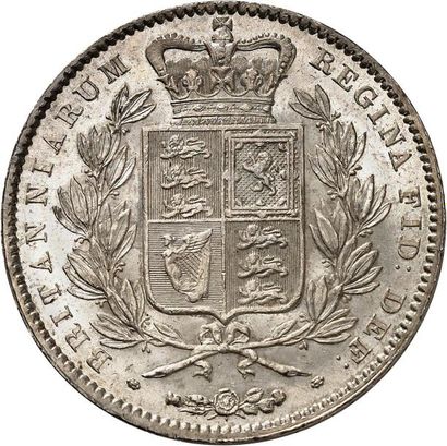 null VICTORIA (1837-1901). Couronne d'argent 1845. 28,31 g. Sa tête jeune à gauche....