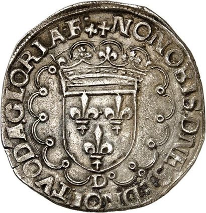 null FRANÇOIS Ier (1515-1547). Teston d'argent du 25ème type frappé à LYON (point...