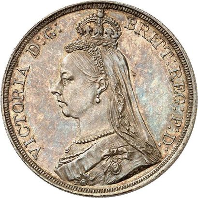 null VICTORIA (1837-1901). Couronne d'argent du “Jubilé” 1887. 28,21 g. Son buste...