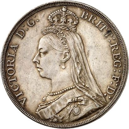 null VICTORIA (1837-1901). Couronne d'argent du “Jubilé” 1891. 28,25 g. Son buste...