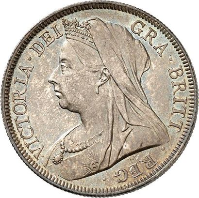 null VICTORIA (1837-1901). Demi couronne en argent 1897. Buste âgé. 14,10 g. Son...