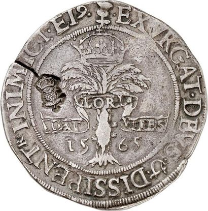 null MARY STUART (1542-1567). Ryal en argent de 30 shillings 1565. 4ème période (Mary...