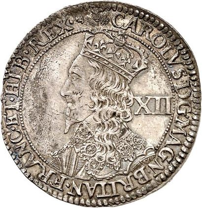 null CHARLES Ier (1625-1649). 12 shillings en argent n.d. frappé à Édimbourg. 3ème...