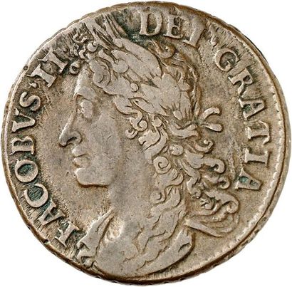 null JAMES II (1685-1691). Monnaies de nécessité en cuivre de canon (Gunmoney) frappées...