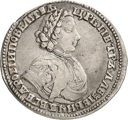 null °PIERRE LE GRAND (1689-1725). Poltina ou demi rouble 1705 (date cyrillique)...