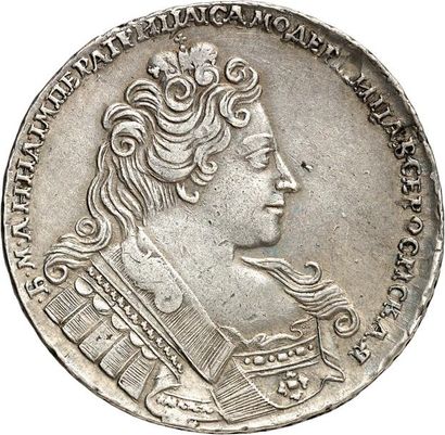 null ANNA IVANOVNA (1730-1740). Rouble 1732 MOSCOU. 26,19 g. Son buste couronné et...