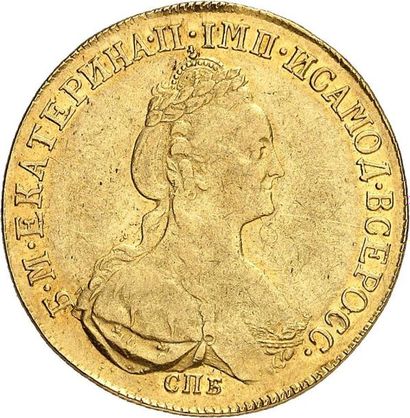 null CATHERINE II la Grande (1762-1796). 10 roubles or 1781 SAINT PETERSBOURG. 12,85...