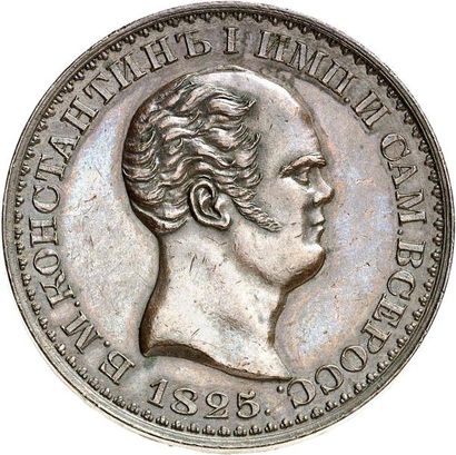 null CONSTANTIN, Héritier au trône en 1825. Essai en cuivre du rouble 1825 frappé...