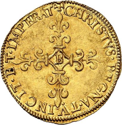 null CHARLES IX (1560-1574). Écu d'or au soleil du 1er type (titulature du côté de...