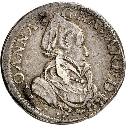 null JEANNE d'ALBRET, Reine de Navarre et mère d'Henri IV (veuve 1562-1572). Teston...