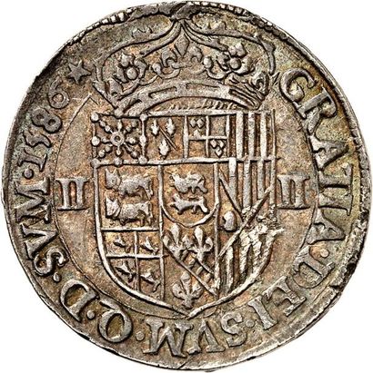 null HENRI II de Béarn, III de Navarre (1572-1589). Quart d'écu d'argent 1586 PAU....