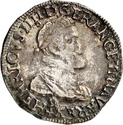 null HENRI IV (1589-1610). Demi-franc d'argent 1601 RENNES (9 sous le buste). 7,04...