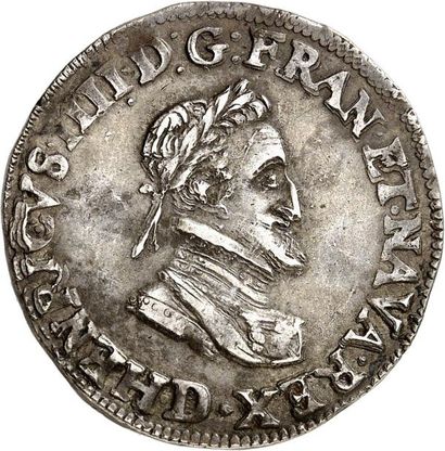 null HENRI IV (1589-1610). Demi-franc d'argent 1601 LYON (D). 7,02 g.
A/ + HENRICVS...