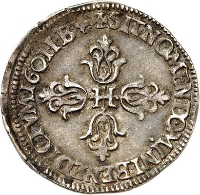 null HENRI IV (1589-1610). Demi-franc d'argent 1601 LYON (D). 7,02 g.
A/ + HENRICVS...