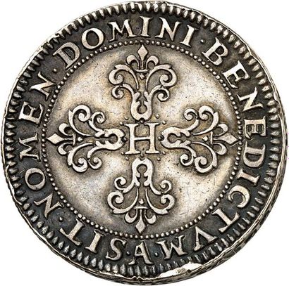 null HENRI IV (1589-1610). Piéfort en argent de l'essai du demi Franc 1607 PARIS....