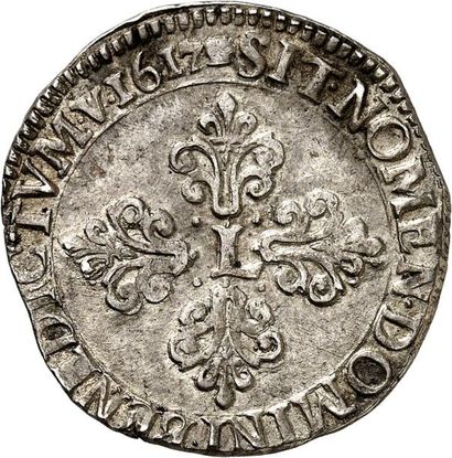 null LOUIS XIII (1610-1643). Demi-franc du premier type au buste enfantin lauré avec...