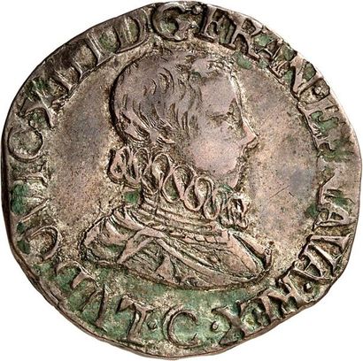 null LOUIS XIII (1610-1643). Demi-franc du 6ème type au buste enfantin, tête nue,...