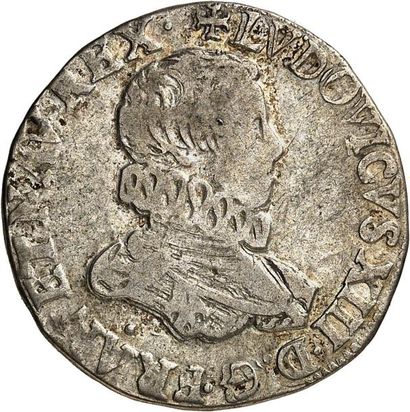 null LOUIS XIII (1610-1643). Demi-franc du premier type au buste enfantin tête nue...
