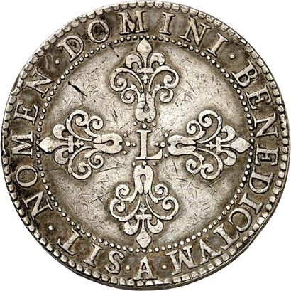 null LOUIS XIII (1610-1643). Piéfort en argent de l'essai de BRIOT du Franc 1618...