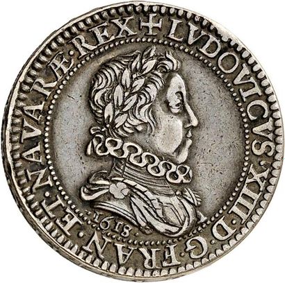 null LOUIS XIII (1610-1643). Piéfort en argent de l'essai de BRIOT du demi-Franc...