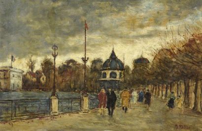 TABLEAUX Maurice FALLIES (1883-1965)

Promeneurs sur le quai

Huile sur panneau,...
