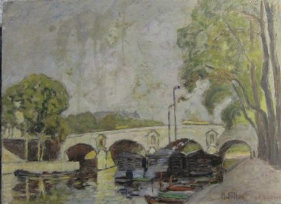 TABLEAUX Maurice FALLIES (1883 - 1965) [3]

-"Péniches au pont neuf"

Huile sur carton,...