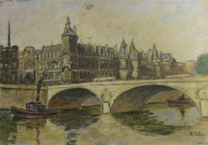 TABLEAUX Maurice FALLIES (1883 - 1965) [3]

-"Péniches au pont neuf"

Huile sur carton,...