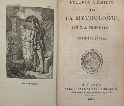 LIVRES C.A . DEMOUSTIER, "Lettres à Emilie, sur la mythologie", 1820. 2 vol, reliure...