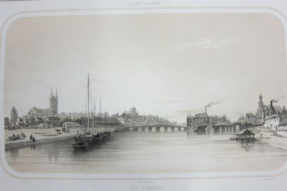 ESTAMPES Lot de quatre lithographies XIX° : Vues de Saumur, Anger et Montreuil-Bellay

31...