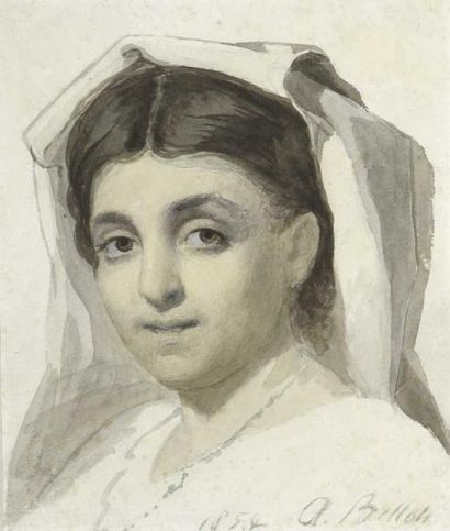 DESSINS Antoine Alphonse MONTFORT (Paris 1802 - 1884)

Une paysanne de dos

Plume...