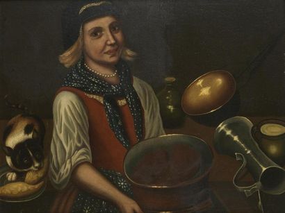 TABLEAUX Ecole Italienne du XVIIème siècle

"Femme en cuisine"

Huile sur toile

Nombreuses...