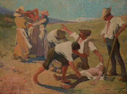 TABLEAUX François-Bruno DOUSSIET (1893-1911)

Accident aux champs

Huile sur toile....