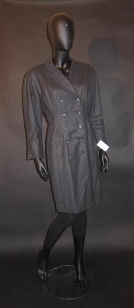 null CERRUTTI 1881 : Lot composé d'une robe manteau en lainage gris anthracite à...