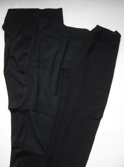 null EMPORIO ARMANI, ARMANI Collezioni : Lot de trois pantalons en lainage noir de...