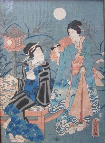 null Estampe japonaise, Epoque Meiji. 

"La cérémonie du thé"

36 x 24 cm

Marges...