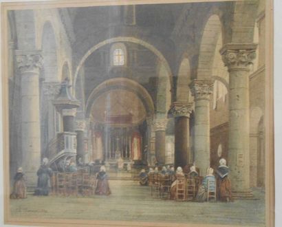 null Philippe BENOIST (1813-1880)

"Intérieur d'église Romane"

Aquarelle,signe en...