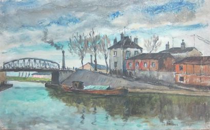 null Maurice FALLIES (1883 - 1965) [2]

-"Péniche sur la Seine à Gennevilliers"

Huile...